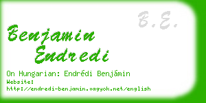 benjamin endredi business card